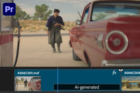 Adobe Premiere Generative Extend, AI-generated footage